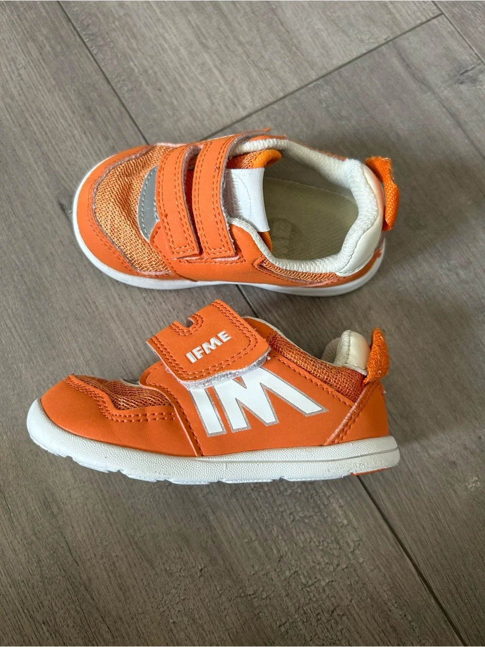 Orange IFME Light Baby / Toddler One-Belt Mesh Sneakers Size: 7.5